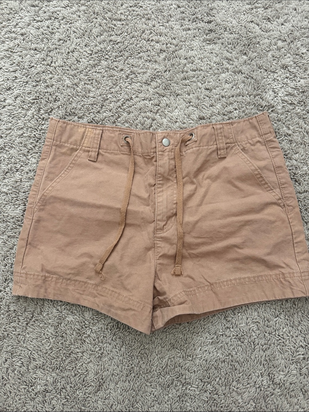 ASOS Women's Drawstring Bermuda Shorts in Brown-Tan